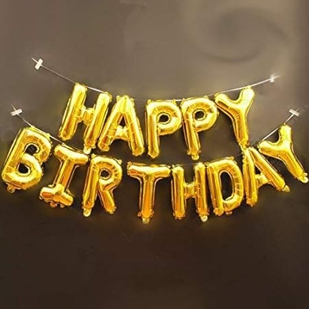 Happy Birthday Foil Balloons, Gold/ Silver HBD Foil Letters, Happy Birthday Balloon Bunting Happy Birthday Foil Balloons, Gold/ Silver HBD Foil Letters, Happy Birthday Balloon Bunting
